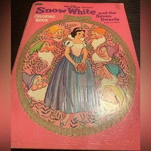 Walt Disney Snow White and the Seven Dwarfs vintage coloring book 1957